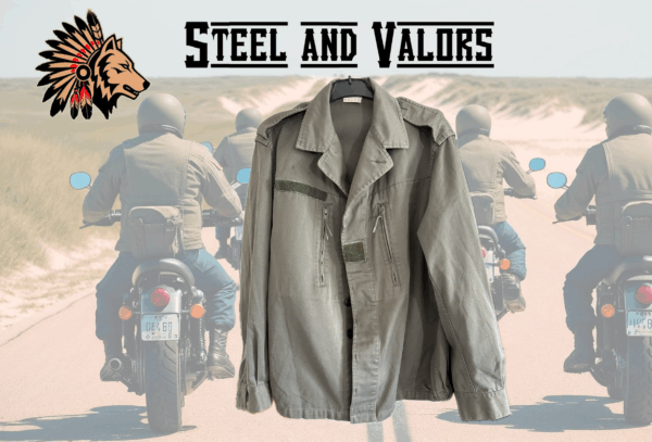 Veste Vintage "Men's Riding Club – American Legends" – Style Militaire Biker – Pièce Unique – Image 2