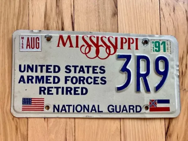 1991 Plaque de la Garde nationale du Mississippi