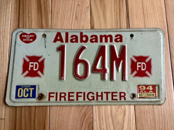 Plaque d'immatriculation des pompiers de l'Alabama