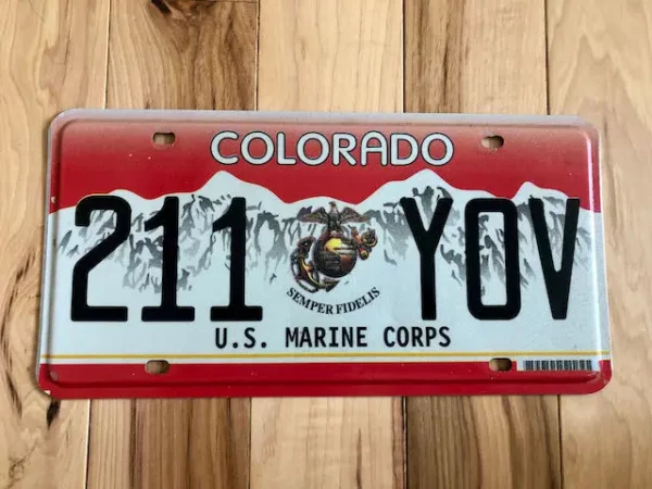 Plaque d'immatriculation de Colorado Marine Corp