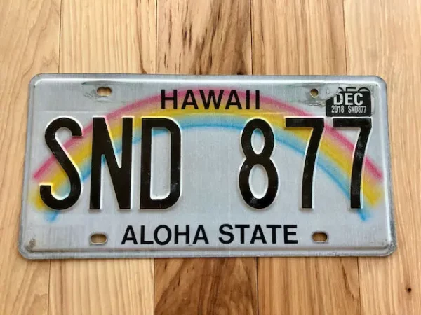 Plaque d'immatriculation Hawaii Rainbow - rare