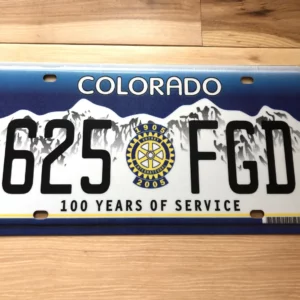 Plaque d'immatriculation Rotary Club Colorado