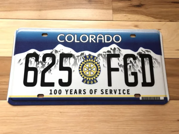 Plaque d'immatriculation Rotary Club Colorado