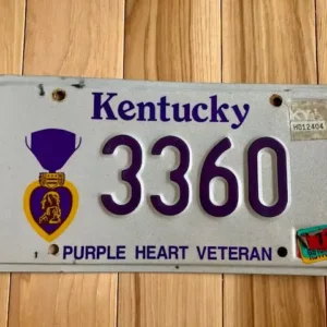 Plaque d'immatriculation vétéran Kentucky Purple Heart