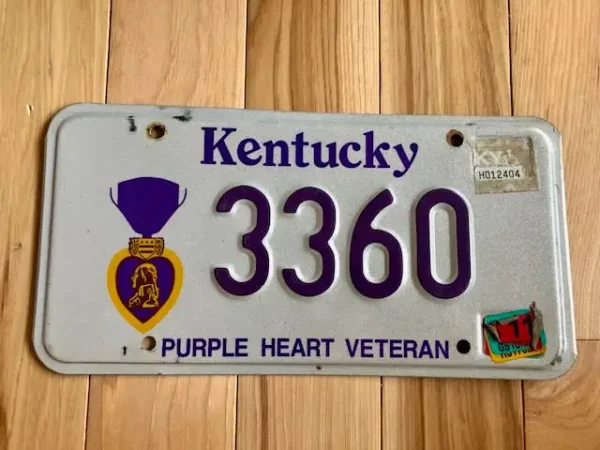 Plaque d'immatriculation vétéran Kentucky Purple Heart